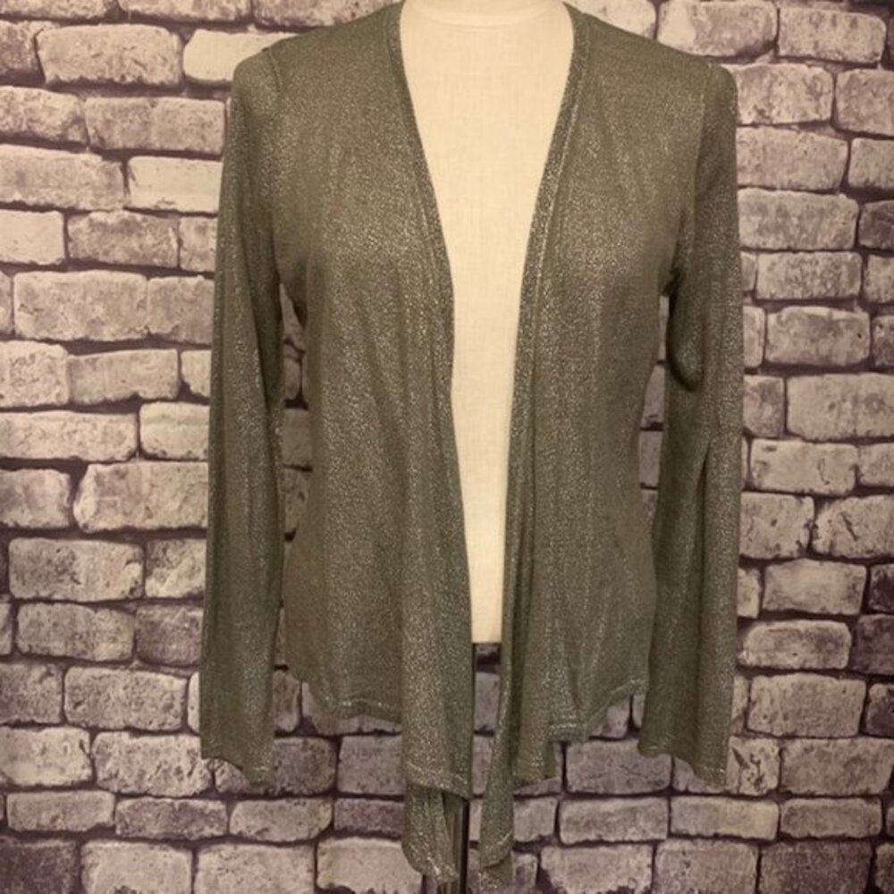 Chico's Gray & Silver No Close Cardigan Size M